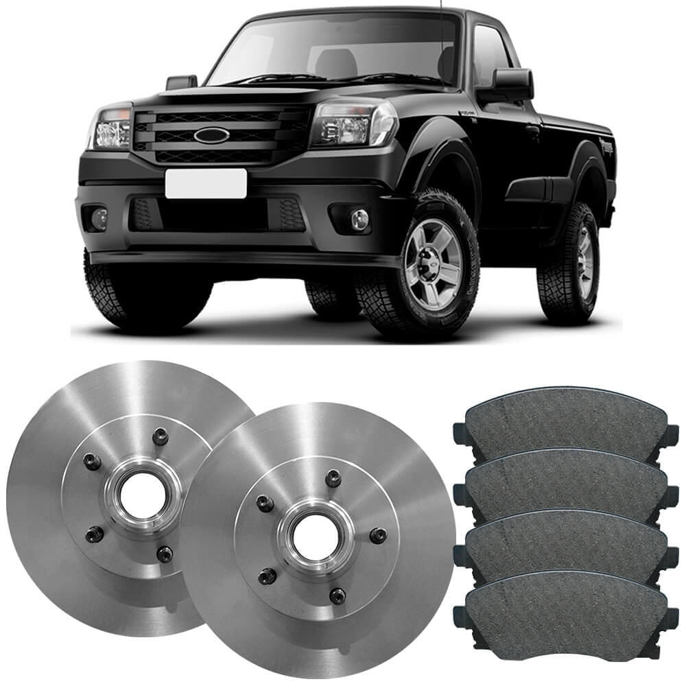 Kit Pastilha Disco Ranger 97 2011 Dianteiro Ventilado Bosch Frasle Fras-le