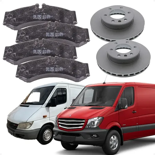 Kit Pastilha Disco Sprinter 311 2001 2004 Dianteiro Ventilado Perrot Frasle Fras-le