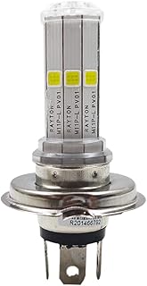 Ruiandsion Lâmpada de farol de motocicleta H4, 9003 HS1 HB2 P43t DC 9-12V 6000K branca + lâmpada de LED colorida COB 6SMD para farol de motocicleta