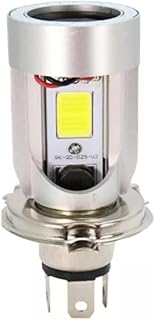 Lâmpada LED H4 para Moto com Angel Eyes, 30W, 12V, 6500K, Luz Branca, Alto e Baixo, Super Brilho
