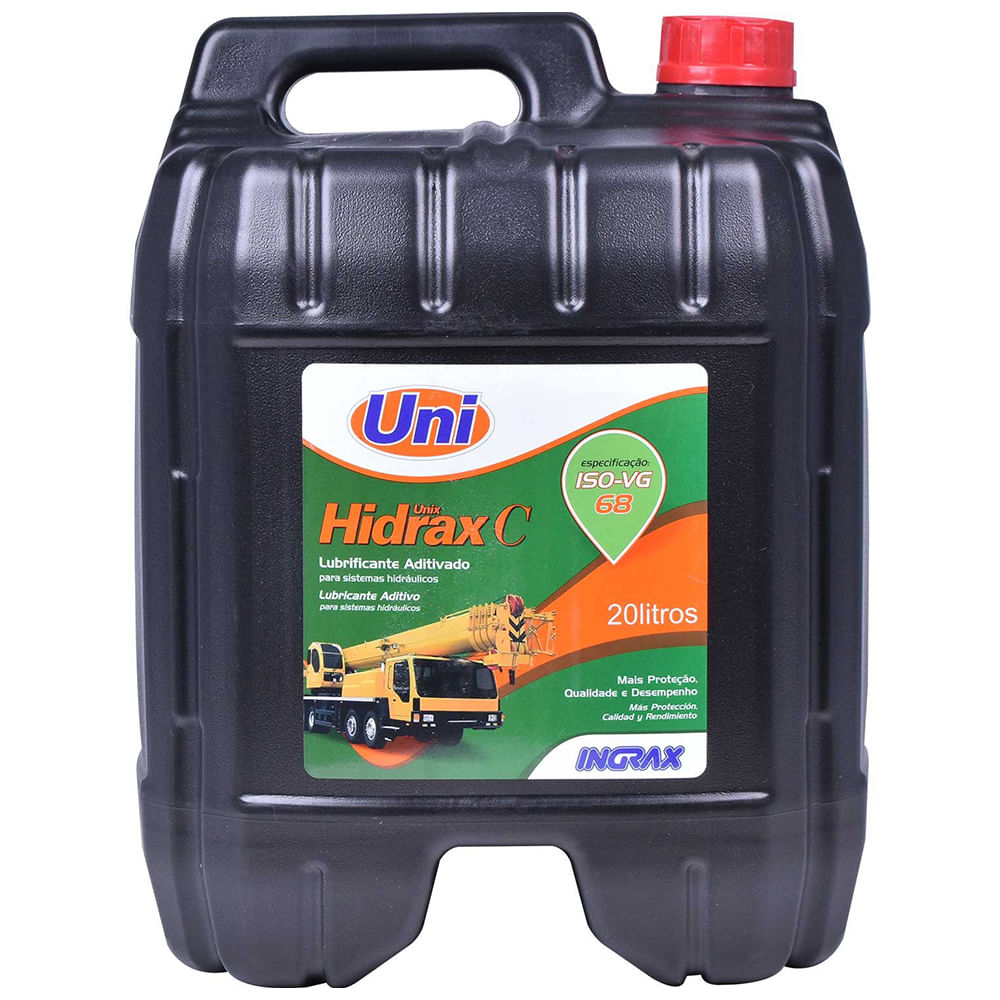 Óleo Mineral Hidráulico Unix Hidrax C 68 Ingrax 20 Litros