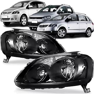Par Farol VW Fox Spacefox 2011 2014 Foco Duplo Mascara Negra Arteb