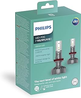 Par Lâmpada Superior LED Branco Compacto H1 12V 6200K Philips 11258ULWX2 H1, 11258ULWX2
