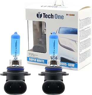 PAR LAMPADAS SUPER BRANCAS 9005 (HB3) 8500K 60W TECH ONE 12V