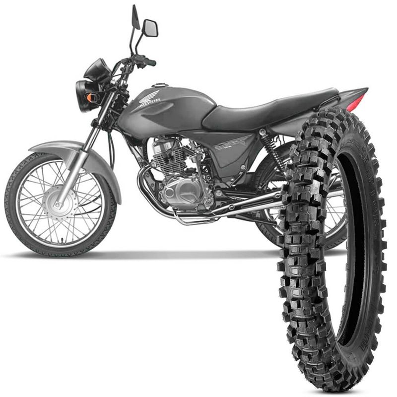 Pneu Moto Cg 150 Titan Cbs Levorin Aro 18 90 90 18 57P Traseiro Sniper