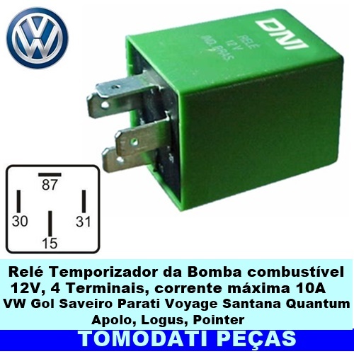 Relé Bomba Comb Inj Ford VW Gol Saveiro Parati Voyage Santana 197303
