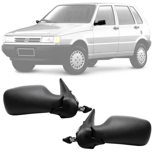 Retrovisor Uno Fire 2001 2005 4 Portas Preto Controle Cofran